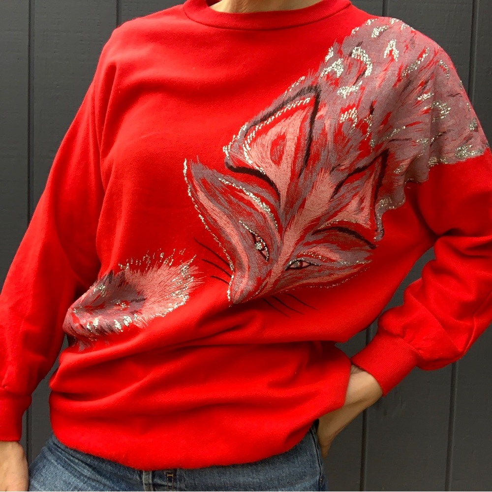 Vintage Clothes to Home red Fox top Sz M